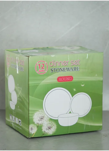 12 pieces Stoneware Dinnerware Set, Dishwasher &amp; Microwave Safe Durable Everyday Dining Set -Yellow