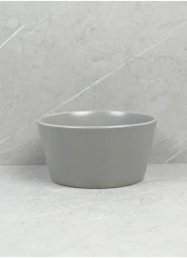 12-Pieces Modern Matte Grey Round Stoneware Dinnerware Set 