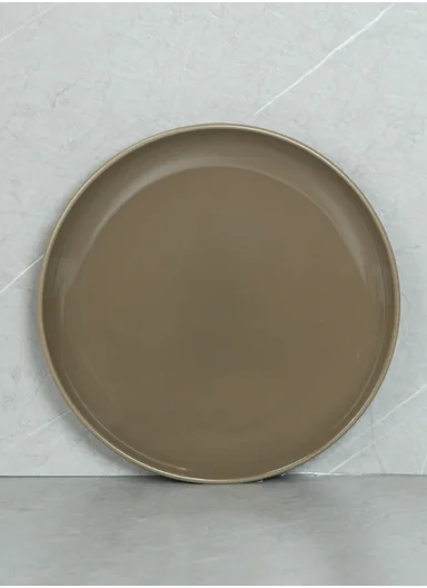 12 pieces Stoneware Dinnerware Set, Dishwasher &amp; Microwave Safe Durable Everyday Dining Set -Light Brown