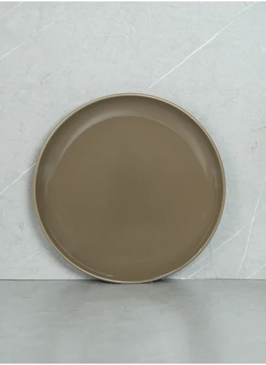 12 pieces Stoneware Dinnerware Set, Dishwasher &amp; Microwave Safe Durable Everyday Dining Set -Light Brown