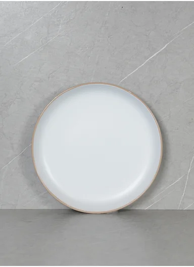 12 pieces Stoneware Dinnerware Set, Dishwasher &amp; Microwave Safe Durable Everyday Dining Set-Terracotta-White