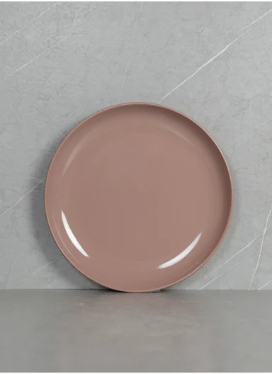 12Pcs Contemporary Round Stoneware Dinnerware Set - Pink