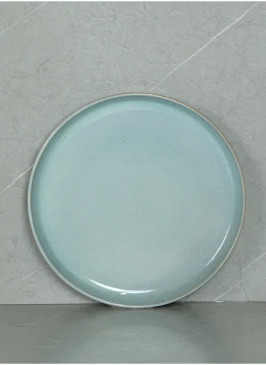 12 pieces Stoneware Dinnerware Set, Dishwasher &amp; Microwave Safe Durable Everyday Dining Set -Light Blue