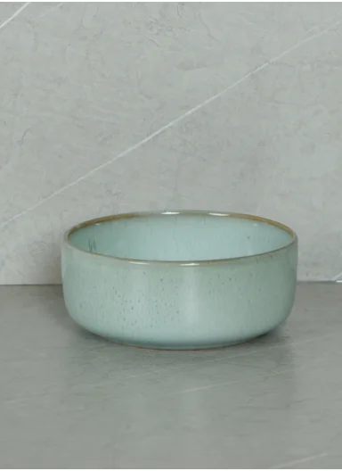 12 pieces Stoneware Dinnerware Set, Dishwasher &amp; Microwave Safe Durable Everyday Dining Set -Light Blue