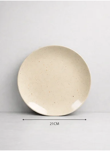 18-Pieces Elegant Natural Speckled Round Shape Dinnerware Set - Cream