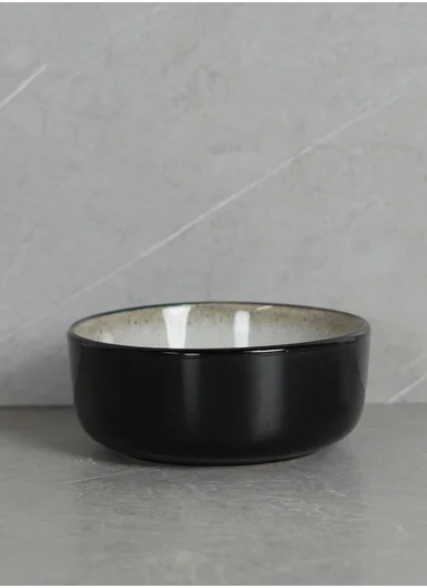 18 pieces Stoneware Dinnerware Set, Dishwasher &amp; Microwave Safe Durable Everyday Dining Set -White &amp; Black