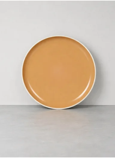 12 pieces Stoneware Dinnerware Set, Dishwasher &amp; Microwave Safe Durable Everyday Dining Set-Terracotta-Beige -BM-12320