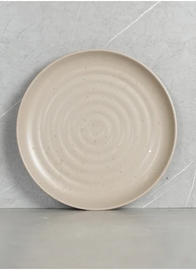 12 pieces Stoneware Dinnerware Set, Dishwasher &amp; Microwave Safe Durable Everyday Dining Set -Beige -BM-1299