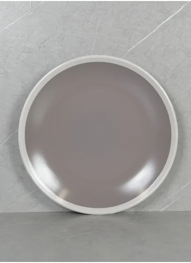 12Pcs Ceramic Plates and Bowl Set with Contemporary Design BM-1285 - Greige