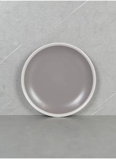 12Pcs Ceramic Plates and Bowl Set with Contemporary Design BM-1285 - Greige