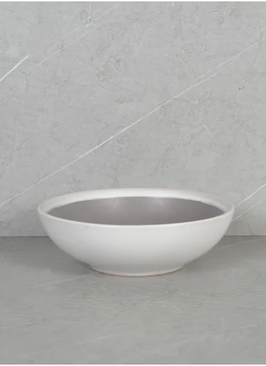 12Pcs Ceramic Plates and Bowl Set with Contemporary Design BM-1285 - Greige