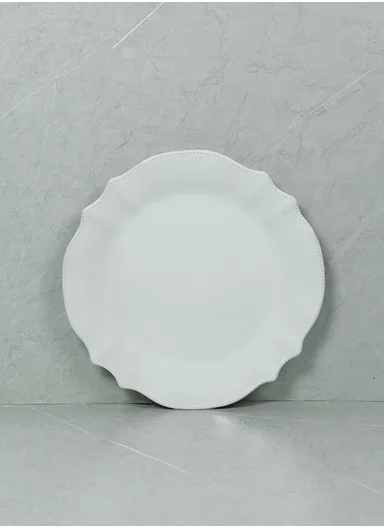  12 pieces Stylish Stoneware Dinnerware Set, Dishwasher &amp; Microwave Safe Durable Everyday Dining Set -white -BM-12117