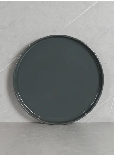 12Pcs Modern Stoneware Plate &amp; Bowl Dinnerware Set BM-1231 - Dark Grey