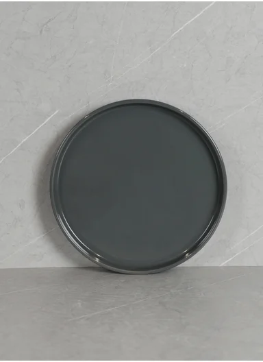 12Pcs Modern Stoneware Plate &amp; Bowl Dinnerware Set BM-1231 - Dark Grey