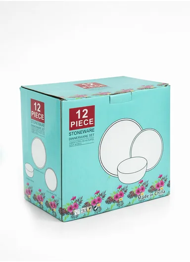 12-Pieces Elegant Modern Stoneware Dinnerware Set BM-1225 - Pink