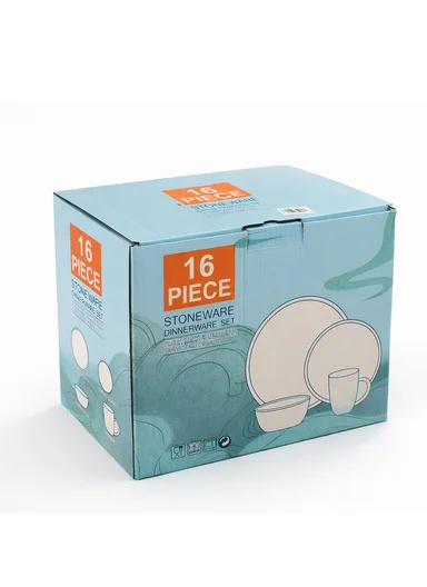 16-Pieces Modern Oval Stoneware Dinnerware Set BM-S16543 - White