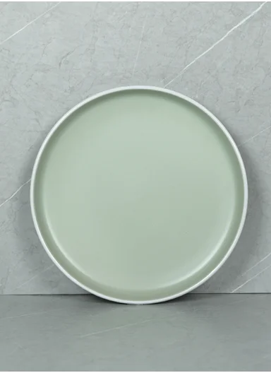 18 pieces Stoneware Dinnerware Set, Dishwasher &amp; Microwave Safe Durable Everyday Dining Set -Mint &amp; white 