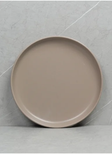 18-Pieces Elegant Matte Beige Round Stoneware Dinnerware Set