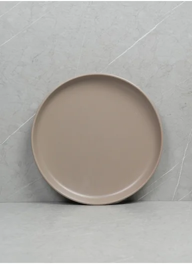 18-Pieces Elegant Matte Beige Round Stoneware Dinnerware Set