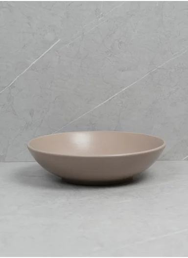 18-Pieces Elegant Matte Beige Round Stoneware Dinnerware Set