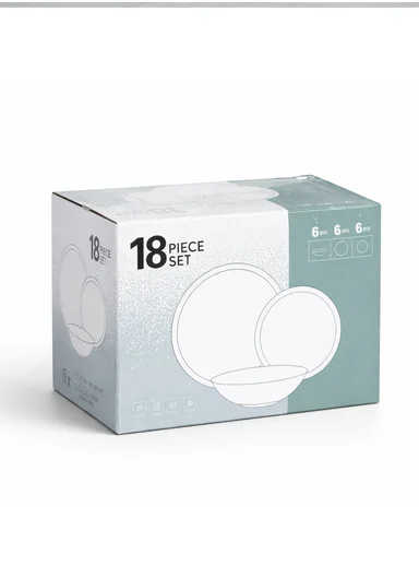 18-Pieces Elegant Matte Beige Round Stoneware Dinnerware Set