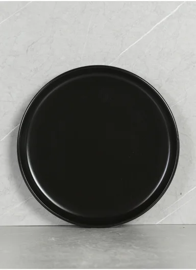 18 pieces Stoneware Dinnerware Set, Dishwasher &amp; Microwave Safe Durable Everyday Dining Set -Black