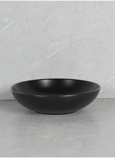 18 pieces Stoneware Dinnerware Set, Dishwasher &amp; Microwave Safe Durable Everyday Dining Set -Black