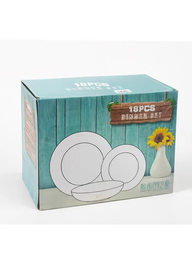 18-Pieces Modern Matte Dark Grey Round Stoneware Dinnerware Set 