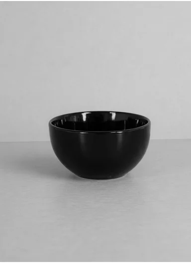 18 pieces Stoneware Dinnerware Set, Dishwasher &amp; Microwave Safe Durable Everyday Dining Set -Black Glossy