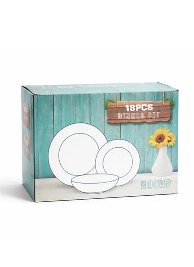 18 pieces Stoneware Dinnerware Set, Dishwasher &amp; Microwave Safe Durable Everyday Dining Set -Black Glossy