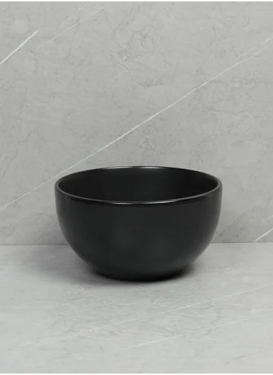 18-Pieces Modern Matte Black Round Stoneware Dinnerware Set