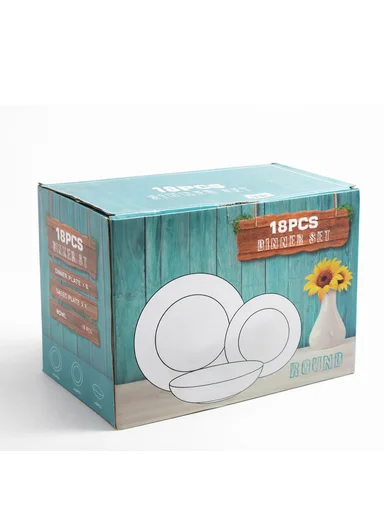 18-Pieces Modern Matte Black Round Stoneware Dinnerware Set