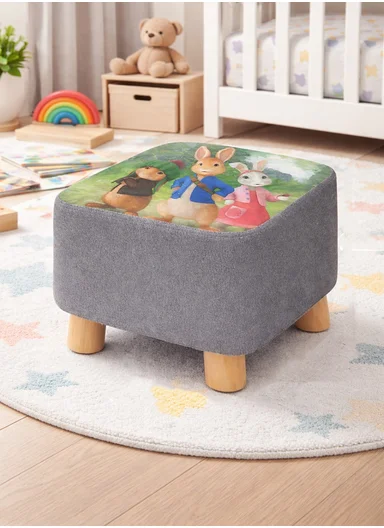 Simple Creative Oxford Fabric Small Stool – Portable, Anti-Slip &amp; Space-Saving Design (L26 x W26 x H23)cm – Style 2