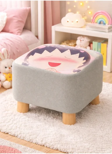 Simple Creative Oxford Fabric Small Stool – Portable, Anti-Slip &amp; Space-Saving Design (L26 x W26 x H23)cm – Style 3