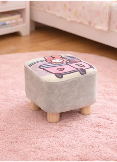 Simple Creative Oxford Fabric Small Stool – Portable, Anti-Slip &amp; Space-Saving Design (L26 x W26 x H23)cm – Style 4