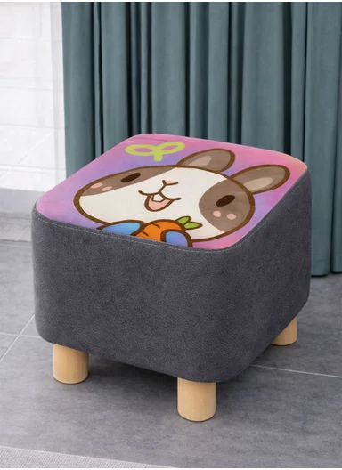 Simple Creative Oxford Fabric Small Stool – Portable, Anti-Slip &amp; Space-Saving Design (L26 x W26 x H23)cm – Style 7