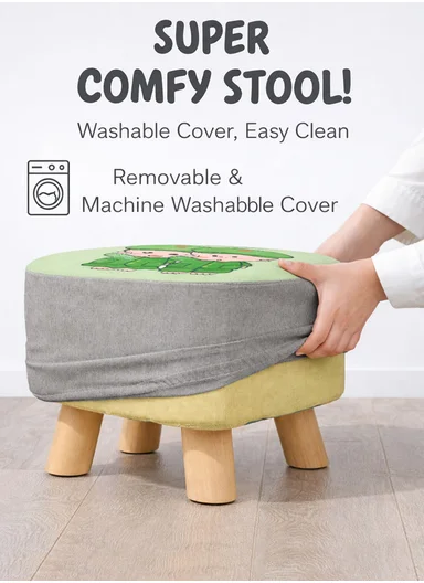 Simple Creative Oxford Fabric Small Stool – Portable, Anti-Slip &amp; Space-Saving Design (L26 x W26 x H23)cm – Style 7