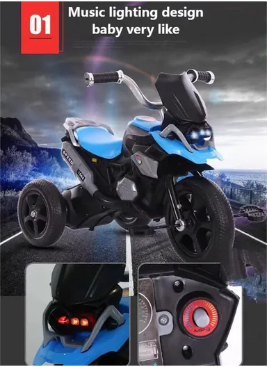 Kids Ride-On Tricycle with Music, Lights &amp; Stable Three-Wheel Design Y-TS171 - Red