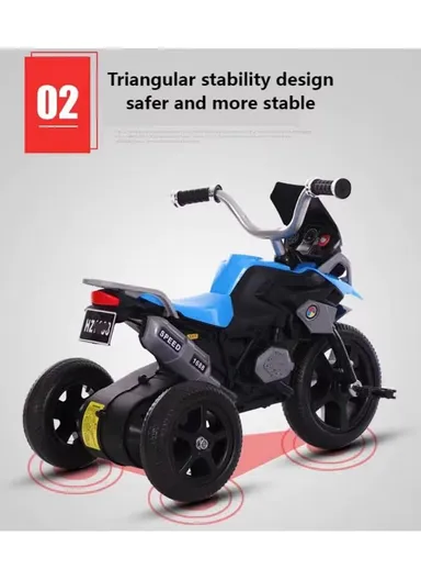 Kids Ride-On Tricycle with Music, Lights &amp; Stable Three-Wheel Design Y-TS171 - Red