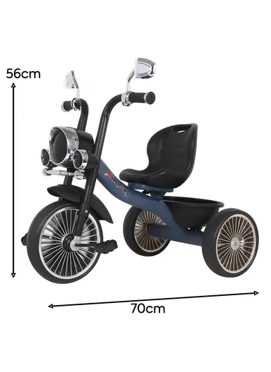 Kid’s Ride-On Tricycle with Music, Light &amp; Stable Design Y-TS826 - Blue