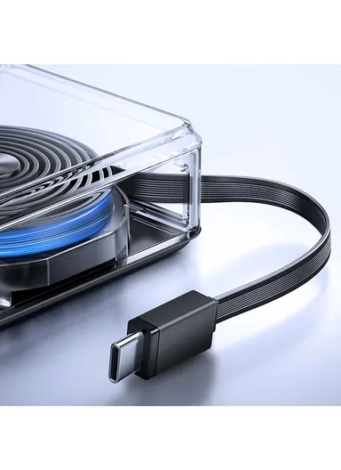 10000mAh 22.5W Built-in Retractable Cable Powerbank V1.0 JR-PR1 - Black 