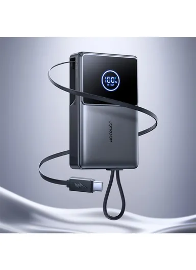 10000mAh 22.5W Built-in Retractable Cable Powerbank V1.0 JR-PR1 - Black 