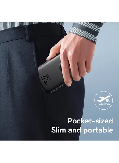 10000mAh 22.5W Digital Display Fast Charging Power Bank with Lightning Cable JR-PBF18 - Black