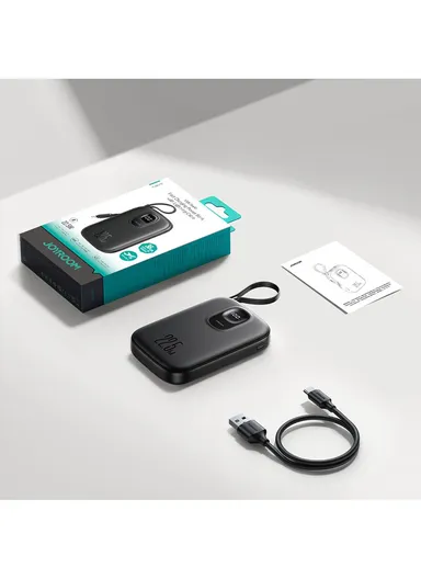 10000mAh 22.5W Digital Display Fast Charging Power Bank with Lightning Cable JR-PBF18 - Black