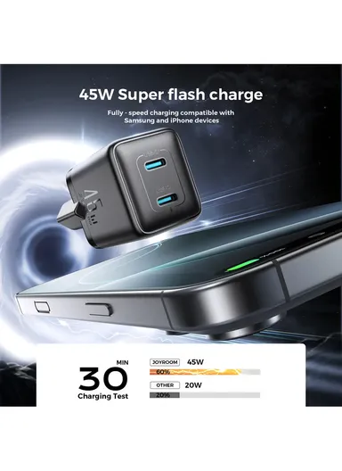 45W Dual-Port (2C) Charger-Black (EU) JR-TCG17 - Black