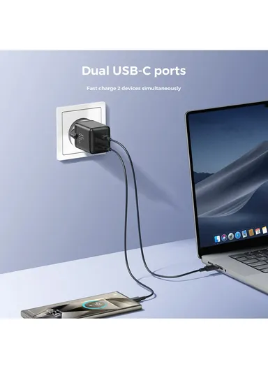 45W Dual-Port (2C) Charger-Black (EU) JR-TCG17 - Black