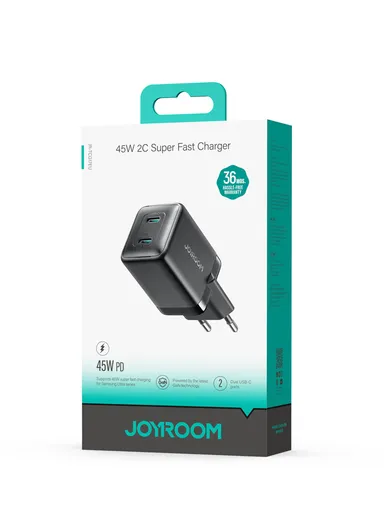 45W Dual-Port (2C) Charger-Black (EU) JR-TCG17 - Black