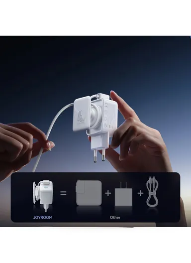 45W Cable Management GaN Charger-White (EU) JR-TCL05 - White