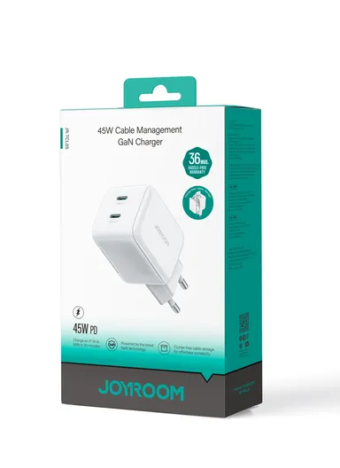 45W Cable Management GaN Charger-White (EU) JR-TCL05 - White