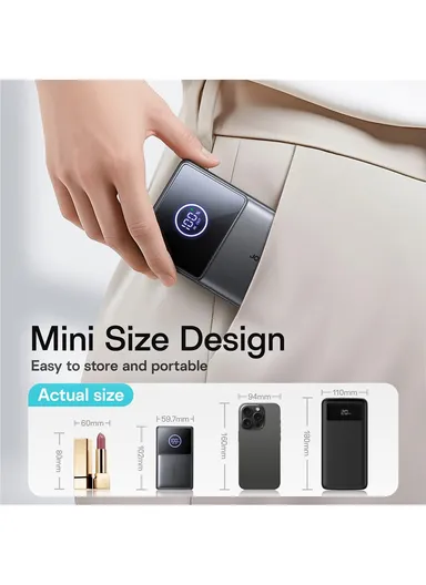 10000mAh 22.5W Built-in Retractable Cable Powerbank V1.0 JR-PR1 - White 